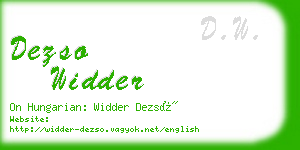 dezso widder business card